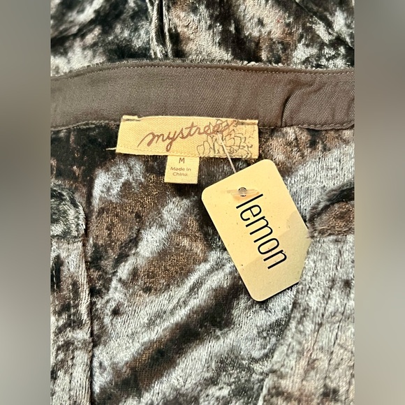 NWT Mystree Dress Katherine Lemon Boutique Velvet Velour pockets Shimmer Charco - Picture 7 of 16